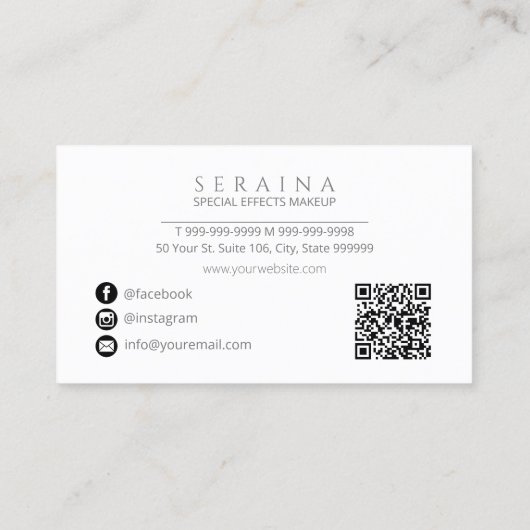 Levendige Ogen Creatieve Make-up ID1037 Visitekaartje (Achterkant)