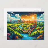 Levendige Ohio landschapskunst | Kleurrijke staats Feestdagenkaart (Voorkant / Achterkant)