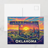Levendige Oklahoma Landscape Art | Kleurrijke staa Feestdagenkaart (Voorkant / Achterkant)