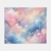 Levendige oliepastel roze blauw Abstracte kunst Fleece Deken (Voorkant (Horizontaal))