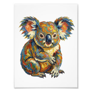 Levendige olieverfschilderstijl Kleurrijke Impasto Foto Afdruk