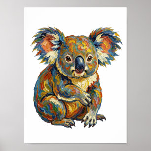 Levendige olieverfschilderstijl Kleurrijke Impasto Poster