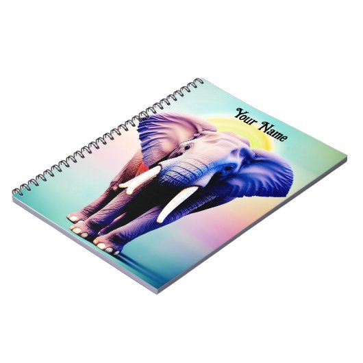 Levendige olifant Art een Pop kleur voor uw muur Notitieboek (Linkerzijde)