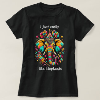 Levendige olifant: een kleurrijk artistiek meester t-shirt