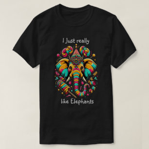 Levendige olifant: een kleurrijk artistiek meester t-shirt