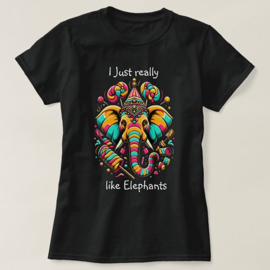 Levendige olifant: een kleurrijk artistiek meester t-shirt (Design voorkant)