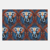 Levendige olifant met bloemenmotieven inpakpapier vel (Voorkant 3)