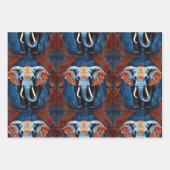 Levendige olifant met bloemenmotieven inpakpapier vel (Voorkant 2)