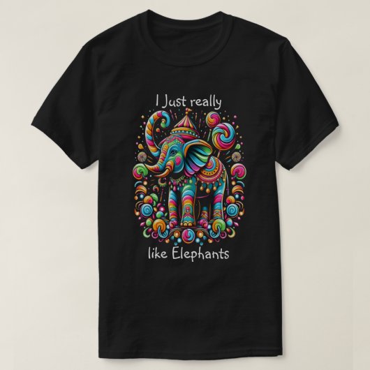 Levendige olifant met een grillig Pet T-shirt (Design voorkant)
