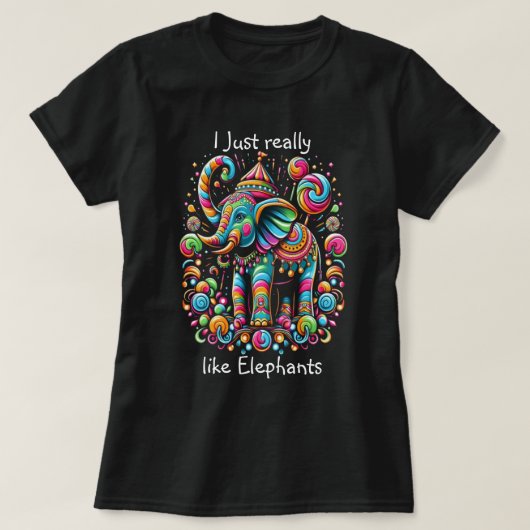 Levendige olifant met een grillig Pet T-shirt (Design voorkant)