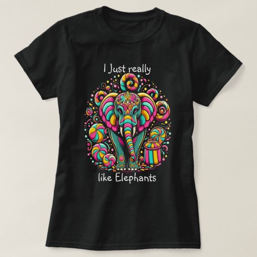 Levendige olifant met ingewikkelde gezichtsverf t-shirt (Design voorkant)
