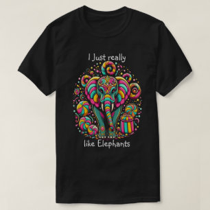 Levendige olifant met ingewikkelde gezichtsverf t-shirt