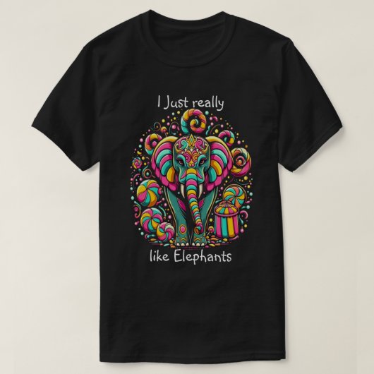 Levendige olifant met ingewikkelde gezichtsverf t-shirt (Design voorkant)