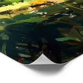 Levendige olifant schilderij Wildlife Art Poster (Hoek)