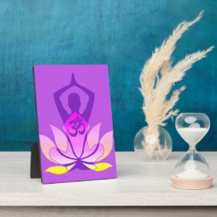 Levendige OM Namaste Spirituele Lotus Bloem Yoga Fotoplaat