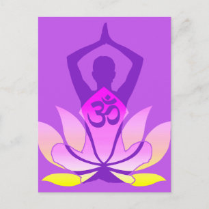 Levendige OM Namaste Spirituele Lotus Flower Yoga Briefkaart