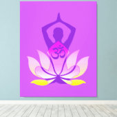 Levendige OM Namaste Spirituele Lotus Flower Yoga Canvas Afdruk (Insitu (Houten vloer))