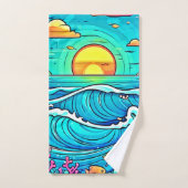 Levendige onderwater zonsondergang bad handdoek (Handdoek)