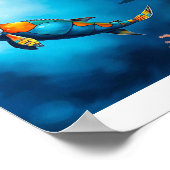 Levendige onderwaterscène met een levendige kleur poster (Hoek)