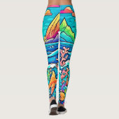 Levendige onderwaterzonsondergang leggings (Achterkant)