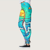 Levendige onderwaterzonsondergang leggings (Links)