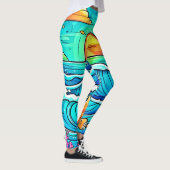 Levendige onderwaterzonsondergang leggings (Rechts)