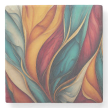 Levendige onderzetters. Een kleurtje op tafel.