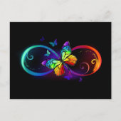 Levendige oneindigheid met een zwarte regenboogvli advieskaart (Voorkant)