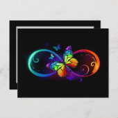 Levendige oneindigheid met een zwarte regenboogvli advieskaart (Voorkant / Achterkant)