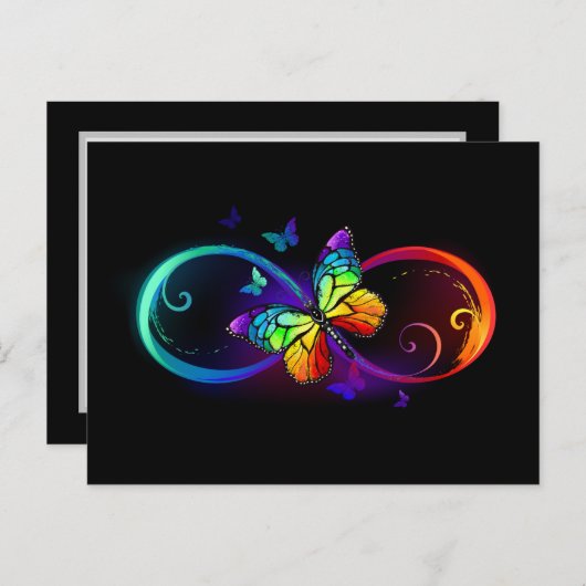 Levendige oneindigheid met een zwarte regenboogvli advieskaart (Voorkant / Achterkant)
