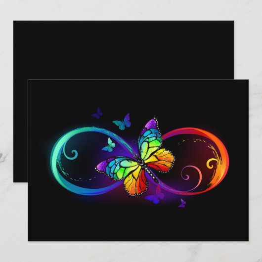 Levendige oneindigheid met een zwarte regenboogvli advieskaart (Voorkant / Achterkant)