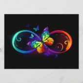 Levendige oneindigheid met een zwarte regenboogvli advieskaart (Voorkant)