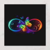 Levendige oneindigheid met een zwarte regenboogvli advieskaart (Voorkant)