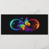 Levendige oneindigheid met een zwarte regenboogvli advieskaart (Voorkant)