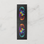 Levendige oneindigheid met een zwarte regenboogvli afsprakenkaart (Buitenkant ongevouwen)