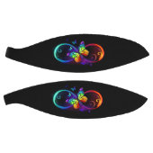 Levendige oneindigheid met een zwarte regenboogvli basketbal (Panelen)