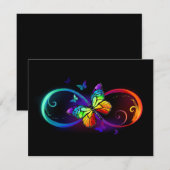 Levendige oneindigheid met een zwarte regenboogvli bedankkaart (Voorkant / Achterkant)