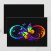 Levendige oneindigheid met een zwarte regenboogvli bedankkaart (Voorkant / Achterkant)