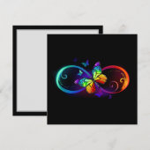 Levendige oneindigheid met een zwarte regenboogvli bedankkaart (Voorkant / Achterkant)