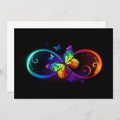 Levendige oneindigheid met een zwarte regenboogvli bedankkaart (Voorkant / Achterkant)