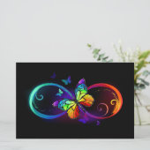 Levendige oneindigheid met een zwarte regenboogvli briefpapier (Staand voorkant)