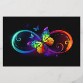 Levendige oneindigheid met een zwarte regenboogvli briefpapier (Voorkant)