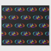 Levendige oneindigheid met een zwarte regenboogvli cadeaupapier (Vlak)