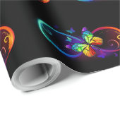 Levendige oneindigheid met een zwarte regenboogvli cadeaupapier (Rol Hoek)