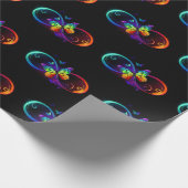 Levendige oneindigheid met een zwarte regenboogvli cadeaupapier (Hoek)