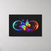 Levendige oneindigheid met een zwarte regenboogvli canvas afdruk (Voorkant)