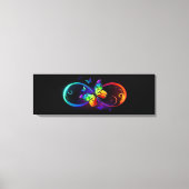 Levendige oneindigheid met een zwarte regenboogvli canvas afdruk (Voorkant)