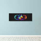 Levendige oneindigheid met een zwarte regenboogvli canvas afdruk (Insitu (Houten vloer))