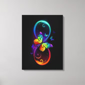Levendige oneindigheid met een zwarte regenboogvli canvas afdruk (Voorkant)