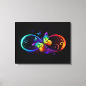 Levendige oneindigheid met een zwarte regenboogvli canvas afdruk (Voorkant)